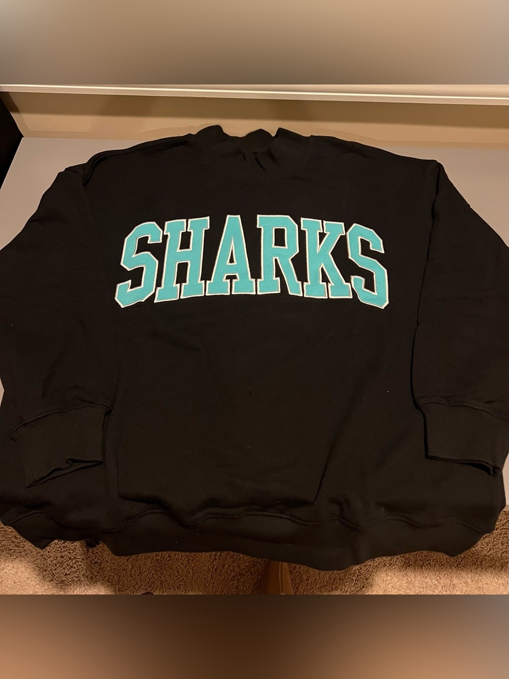 Cheer Sport Sharks mock neck sweatshirt new medium